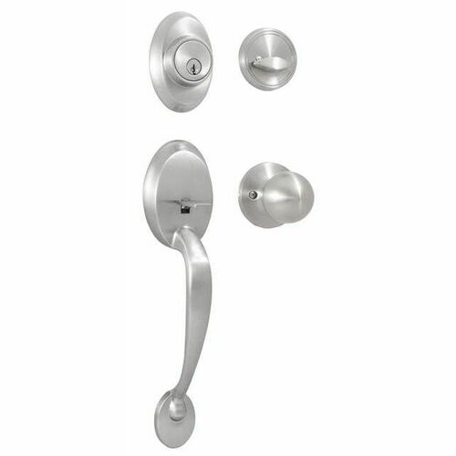 Weslock 02810-NGNFR2D Hillcrest Single Cylinder Handleset, Hudson Trim, Satin Nickel Finish
