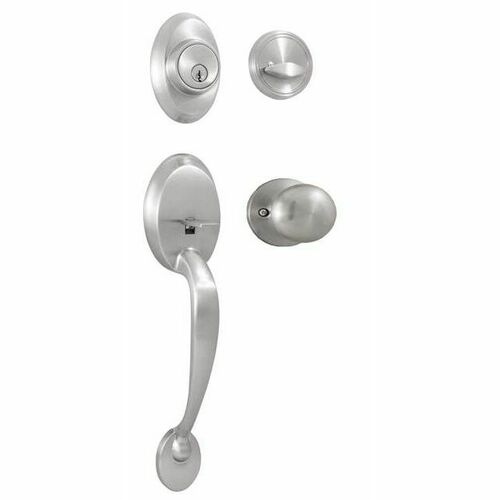 Weslock 02810-NSNFR2D Hillcrest Single Cylinder Handleset, Salem Trim, Satin Nickel Finish