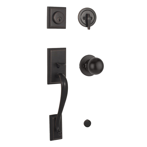 Weslock 02830-1G1FR2D Mercy Single Cylinder Handleset with Hudson Knob - Oil Rubbed Bronze