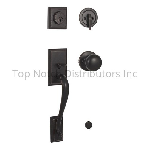 Weslock 02830-1S1FR2D Mercy Single Cylinder Handleset with Salem Knob - Oil Rubbed Bronze