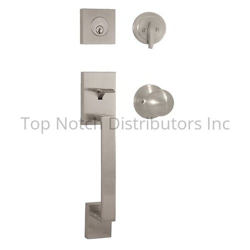 Weslock 02840-NGNFR2D Bailey Satin Nickel Single Cylinder Handleset with Hudson Knob