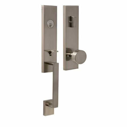 Weslock 02870-N4NSL2D Leighton Single Cylinder Handleset with Mesa Knob, Satin Nickel Finish