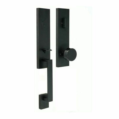 Weslock 02875-2420020 Leighton Dummy Handleset with Mesa Knob - Matte Black Finish