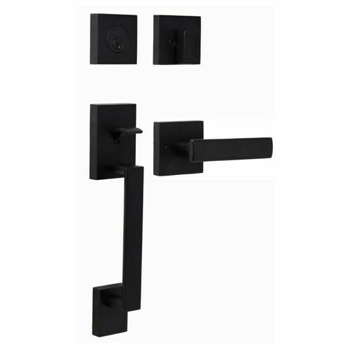 Weslock 02880-232FR2D Brookside Single Cylinder Handleset with Utica Lever, Matte Black Finish