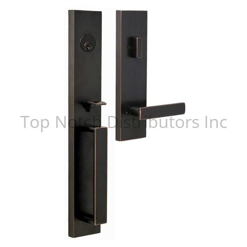 Weslock 02890-131SL2D Xanthis Single Cylinder Handleset with Utica Lever, Oil Rubbed Bronze