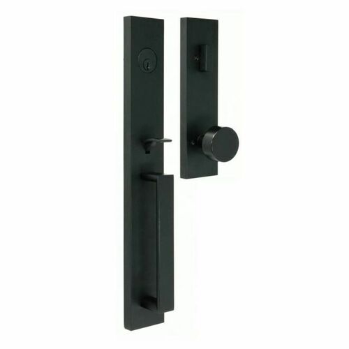 Weslock 02890-242SL2D Xanthis Single Cylinder Handleset with Mesa Knob, Matte Black Finish