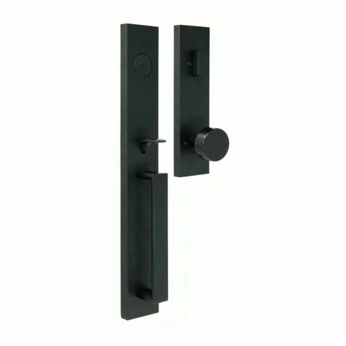 Weslock 02895-2420020 Xanthis Dummy Handleset with Mesa Knob, Matte Black Finish