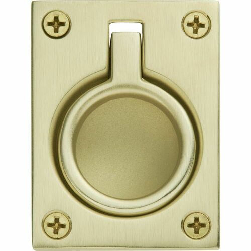 Baldwin 0394044 Satin Brass Flush Pull - Lifetime Finish