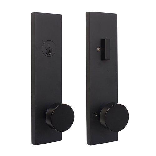 Weslock 066214242SL2D Mesa Knob Addy Escutcheon Single Cylinder Deadbolt Passage Lock, Matte Black