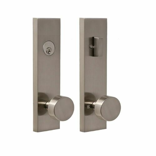 Weslock 066214N4NSL2D Mesa Knob Addy Escutcheon Single Cylinder Deadbolt Passage Lock - Satin Nickel