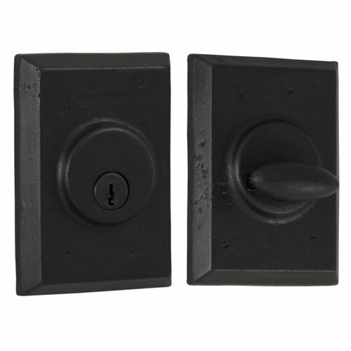 Weslock 07971-2-2SL23 Square Single Cylinder Deadbolt, Adjustable Latch, Black Finish