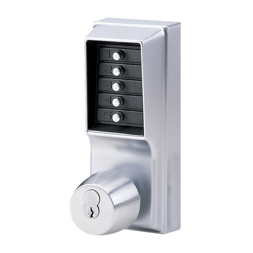 Dormakaba 1041S26D Pushbutton Knob Lock, Key Override, 2-3/4