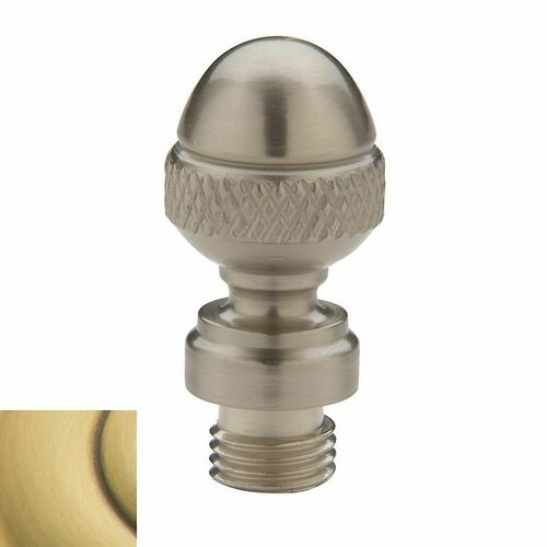 Baldwin 1092060I Satin Brass Acorn Tip Square Corner Hinge (2/Set) - Brown Finish