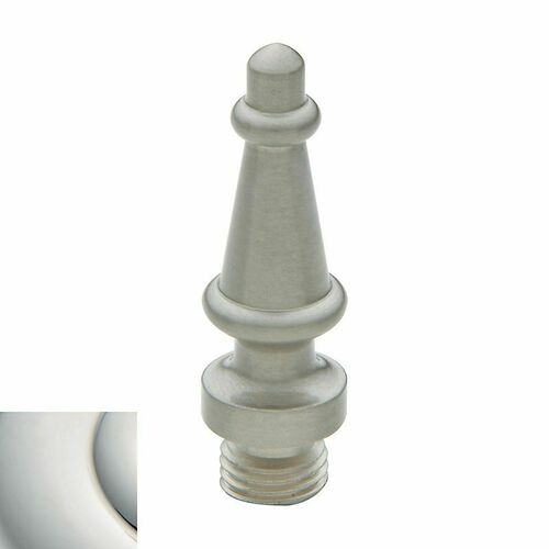 Baldwin 1093055I Steeple Tip Square Corner Hinge (2/Set) - Lifetime Bright Nickel Finish