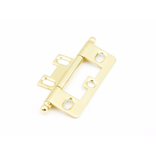 Schaub 1100B-03 Schaub Bright Brass Ball Tip Non-Mortise Cabinet Hinge