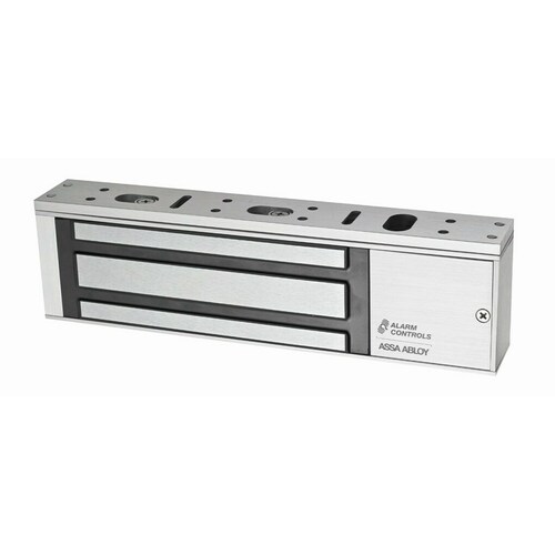 Alarm Controls 1200S 1200 lb Magnetic Lock 12VDC/24VDC, Clear Anodized Aluminum Finish