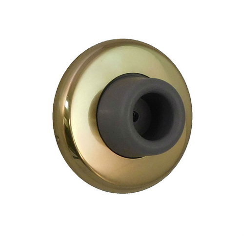 Don-Jo 1407-605 Wall Bumper Concave, 2-1/2in Diameter, Projection 1in, 605/US3 Polished Brass