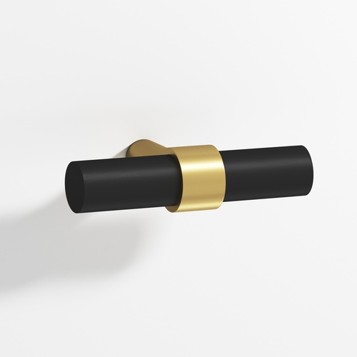 Colonial Bronze 15014XM19 1501 Series T Cabinet Knob, Satin Brass Matte Black Finish