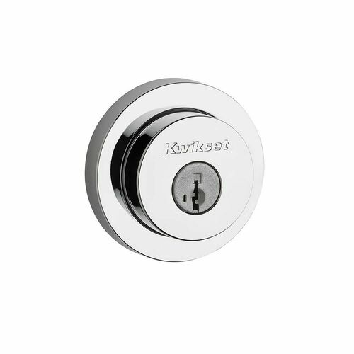 Kwikset 158RDT-26S.STRKP Milan Round Rose SmartKey Deadbolt with 6AL Latch STRKP Bright Chrome Finish