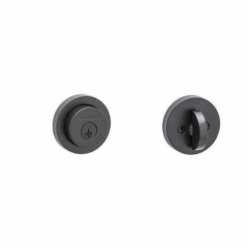 Kwikset 158RDT-514S Milan Round Single Cylinder Deadbolt SmartKey with RCAL Latch and RCS Strike Iron Black Finish
