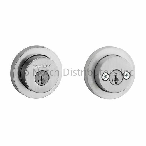 Kwikset 159RDT-26DS.STRKP Milan Round Rose Double Cylinder Deadbolt SmartKey, Satin Chrome Finish