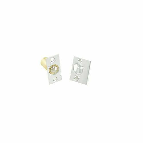 Omnia 1600.26 Square Ball Catch with Full Lip Strike - Bright Chrome Finish