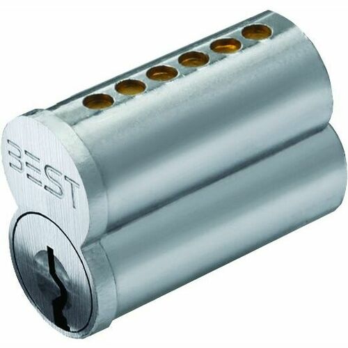 Best 1C6D2626 6 Pin D Keyway Uncombinated Core, Satin Chrome Finish