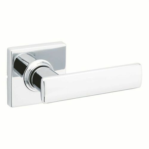 Kwikset 200BRNLSQT-26 Breton Square Rose Passage Door Lock, 6AL Latch, RCS Strike, Chrome Finish