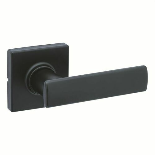 Kwikset 200BRNLSQT-514 Breton Square Rose Passage Lock, Matte Black, 6AL Latch, RCS Strike