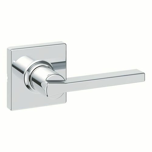 Kwikset 200CSLSQT-26 Casey Passage Lever Lockset with Square Rose, 6AL Latch, Bright Chrome Finish