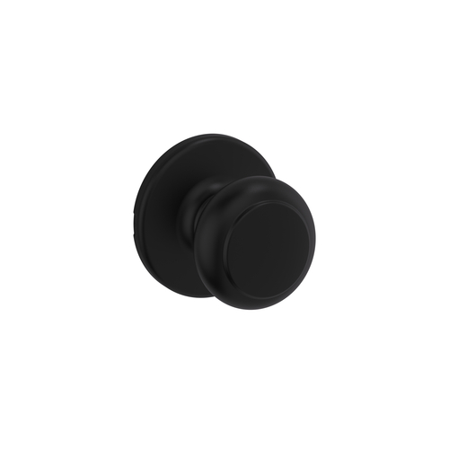 Kwikset 200CV-514 Cove Passage Door Knob Lock, 6AL Latch, RCS Strike, Matte Black Finish