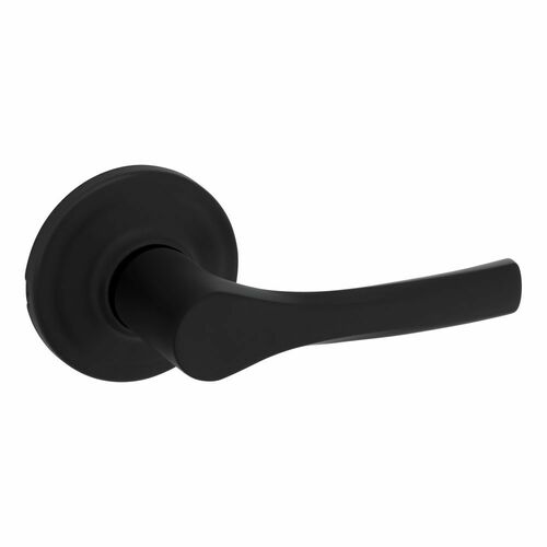 Kwikset 200HYL-514 Henley Matte Black Lever Passage Lock with 6AL Latch and RCS Strike