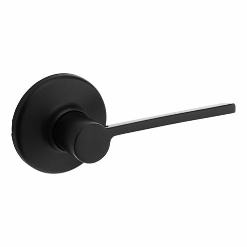 Kwikset 200LRLRDT-514 Ladera Passage Lever Lock, Round Rose, Matte Black, 6AL Latch, RCS Strike