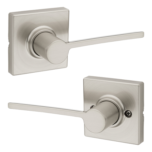 Kwikset 200LRLSQT-15 Ladera Satin Nickel Passage Lever Lock with Square Rose and 6AL Latch