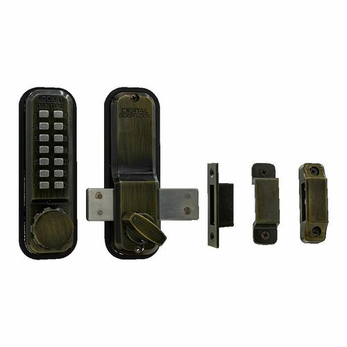 Lockey USA 2200AB Keyless Surface Mount Deadbolt - Antique Brass Finish