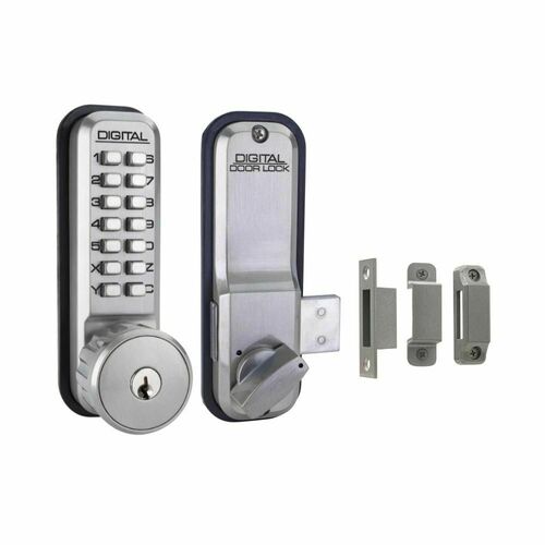Lockey USA 2200SNKA Keyless Surface Mount Deadbolt - Keyed Alike, Satin Nickel Finish