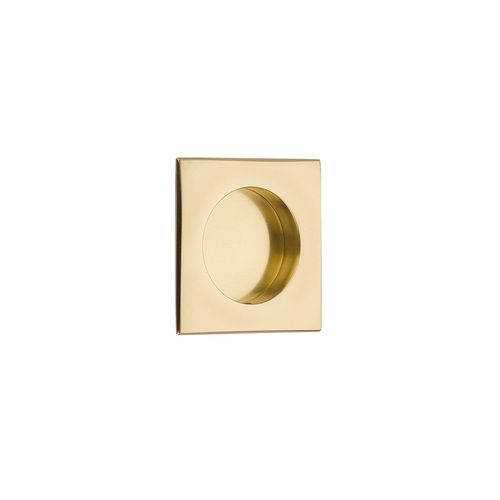 Emtek 2213US3 Polished Brass Square Flush Pull - Lifetime Finish