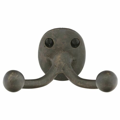 Emtek 2306MB Double Hook W/ Oval Foot, Medium Bronze Finish