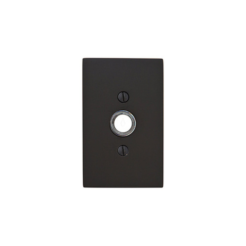 Emtek 2463US19 Modern Rectangular Flat Black Doorbell Button
