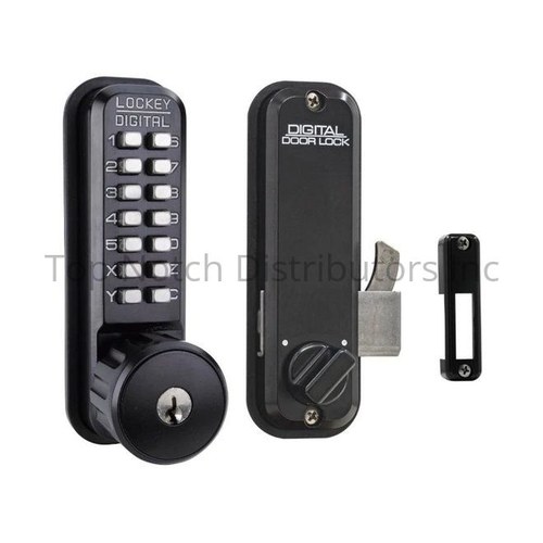 Lockey USA 2500JBMGKA Keyless Surface Mount Hook Bolt - Keyed Alike, Jet Black Marine Finish