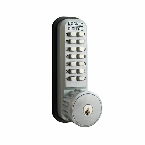 Lockey USA 2500SCMGKA Keyless Surface Mount Hook Bolt - Keyed Alike, Satin Chrome, Marine Grade