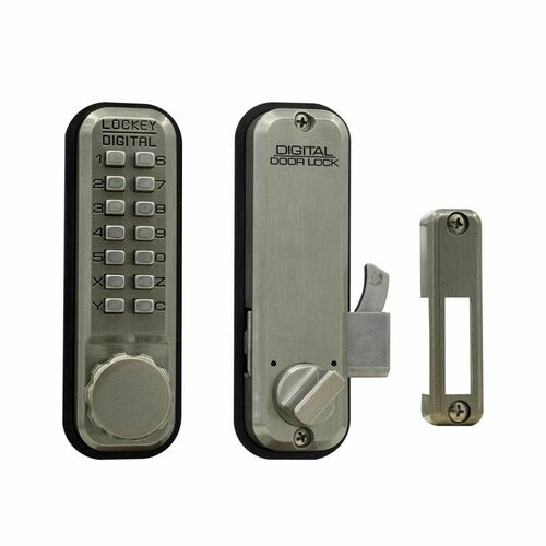 Lockey USA 2500SN Keyless Surface Mount Hook Bolt - Satin Nickel Finish