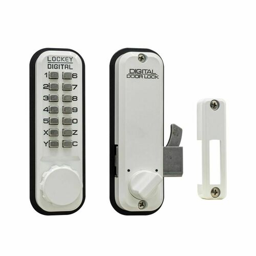 Lockey USA 2500WH Keyless Surface Mount Hook Bolt - White Finish