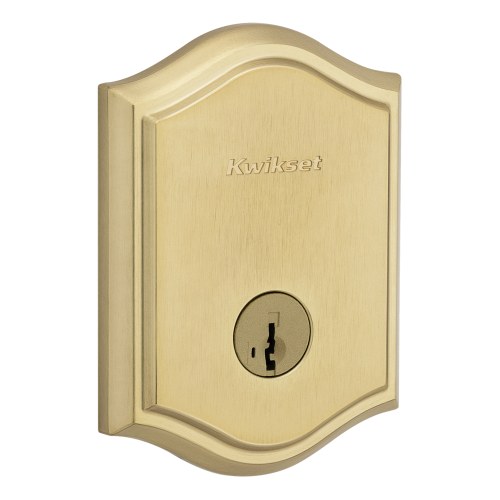 Kwikset 258ART-4S.STRKP Capetown SmartKey Deadbolt, 6AL Latch STRKP Strikes, Satin Brass Finish