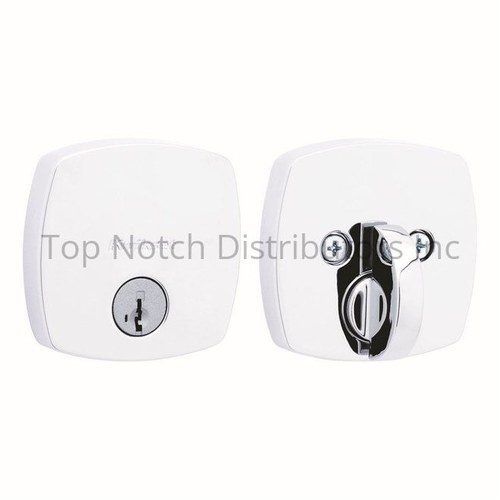 Kwikset 258MDT-26S.STRKP Midtown Low Profile SmartKey Deadbolt with 6AL Latch STRKP Bright Chrome Finish