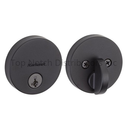 Kwikset 258RDT-514S.STRKP Uptown Low Profile Single Cylinder SmartKey Deadbolt, KA3 Matte Black Finish
