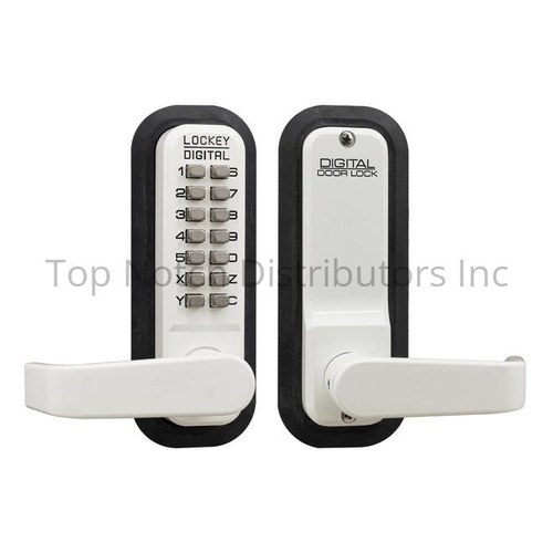 Lockey USA 2835WH Keyless Lever Lock with Passage Function - White Finish