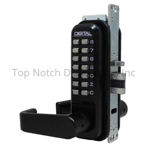 Lockey USA 2985JBMG Keyless Narrow Stile Lever Lock, Passage Function, Jet Black Finish
