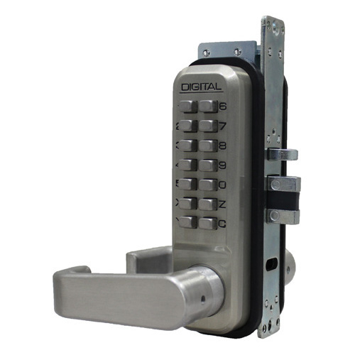 Lockey USA 2985SNDC Keyless Narrow Stile Lever Lock, Passage, Satin Nickel Finish