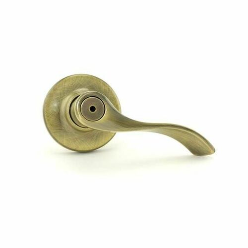 Kwikset 300BL-5 Balboa Lever Privacy Lock, 6AL Latch, RCS Strike, Antique Brass Finish
